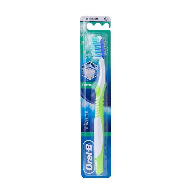 مسواک دارای زبان پاک کن اورال بی مدل 3D white Fresh