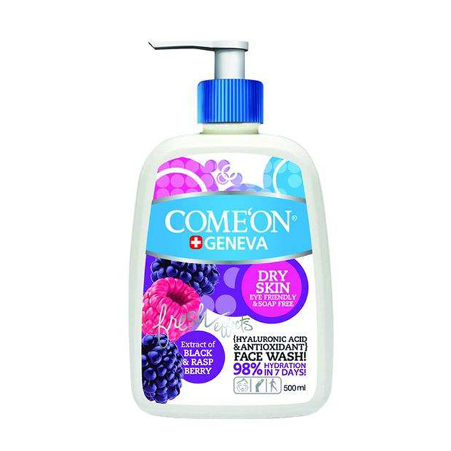 لوسیون ژل شستشو صورت کامان مدل Dry Skin حجم 500 میلی لیتری