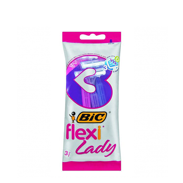 خود تراش زنانه بیک مدل flexi lady بسته 3 عددی