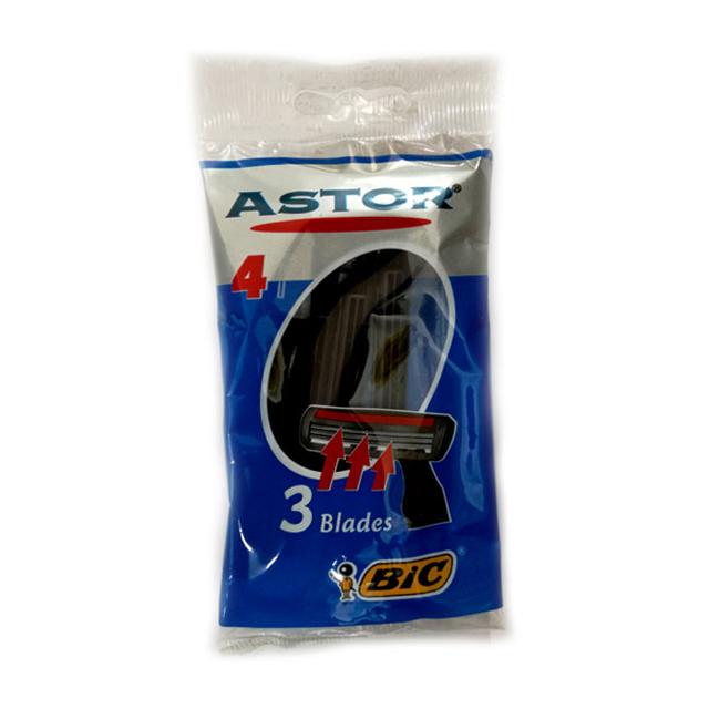 خودتراش سه تیغه بیک مدل Astor بسته 4 عددی