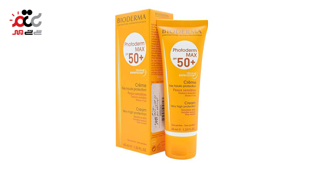 کرم ضد آفتاب SPF50 بایودرما مدل فتودرم مکس بدون رنگ 40 میلی لیتری