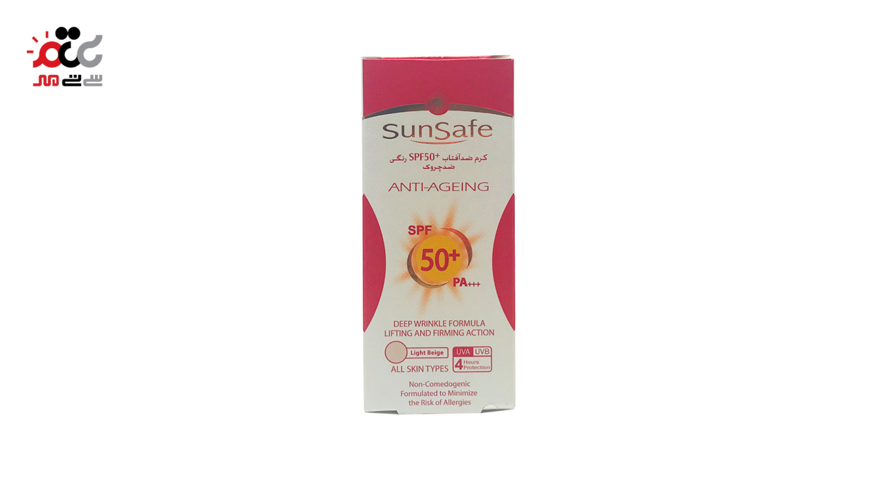 کرم ضد آفتاب و ضد چروک 50 درصد بژ روشن سان سیف 50 میلی لیتری