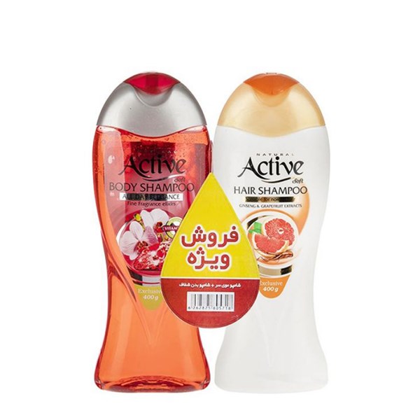 شامپو سر و بدن مدل Exclusive اکتیو 400 گرمی بسته دو عددی