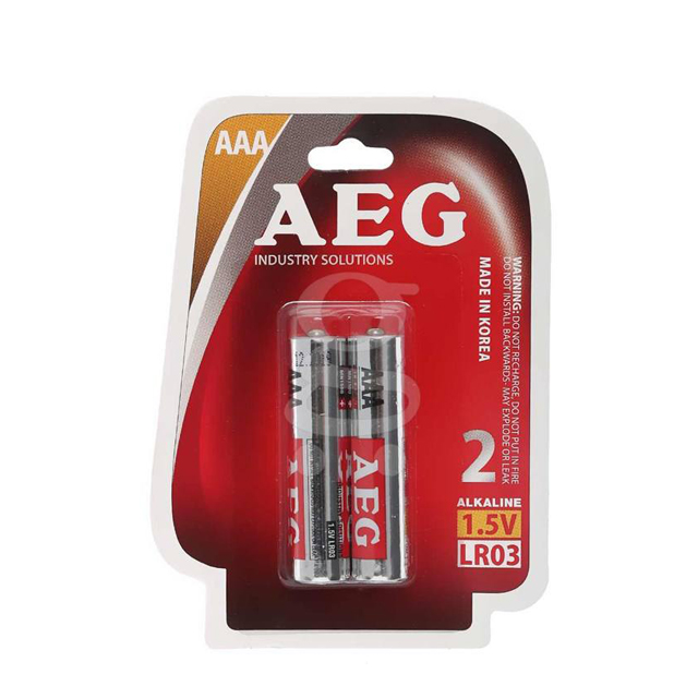 باتری نیم قلمی AEG مدل ALKALINE بسته دو عددی