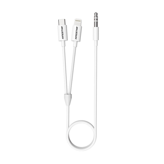 کابل تبدیل AUX به لایتنینگ/USB-C کینگ استار مدل KAC75