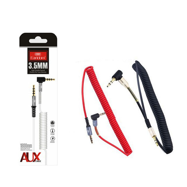 کابل Aux اورجینال فنری 90 درجه ارلدام مدل ET-Aux23