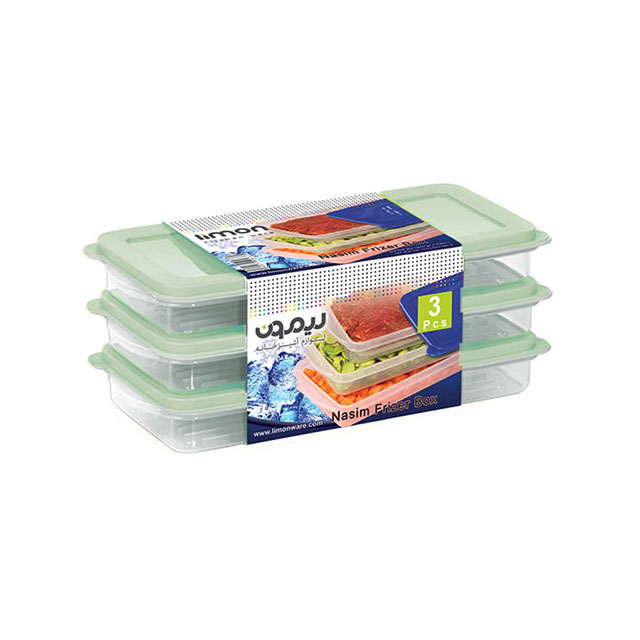 ظرف فریزری مستطیل لیمون بسته 3 عددی