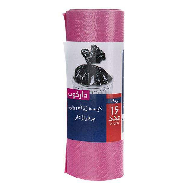 کیسه زباله رولی پرفراژدار قرمز سایز متوسط دارکوب 18 عددی