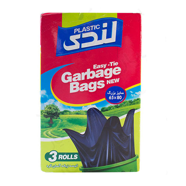 کیسه زباله رولی آسان گره لندی سایز بزرگ سه رول بسته 30 عددی