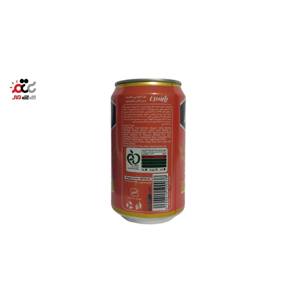 نوشیدنی مالت بدون الکل پارسی با طعم هلو قوطی حجم 330 میلی لیتری