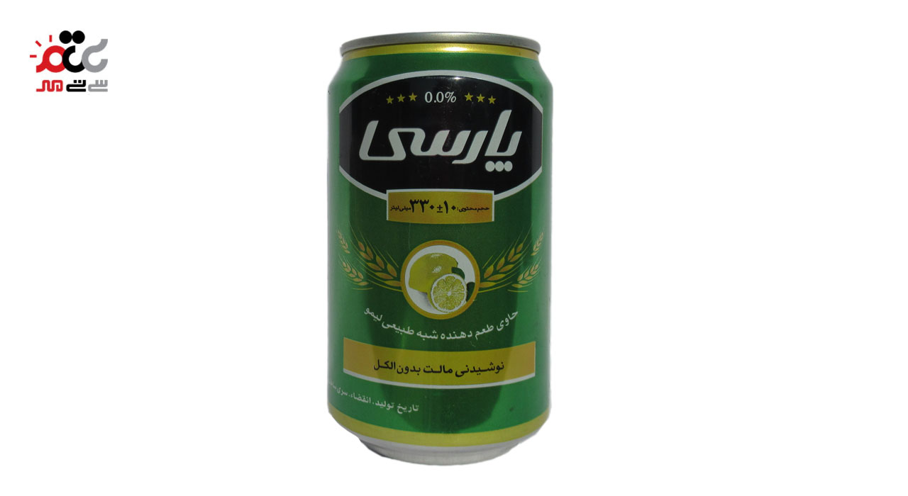 نوشیدنی مالت بدون الکل پارسی با طعم لیمویی  قوطی حجم 330 میلی لیتری
