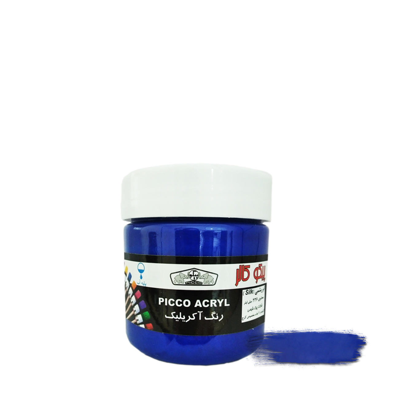 رنگ آبی ابریشمی آکریلیک پیکو 1/4 کوارتی