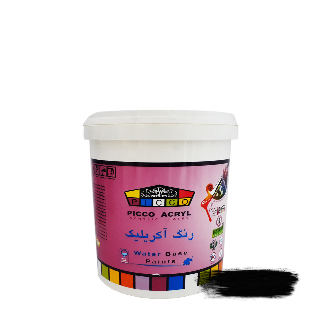 رنگ مشکی آکریلیک مات پیکو 1 کوارتی