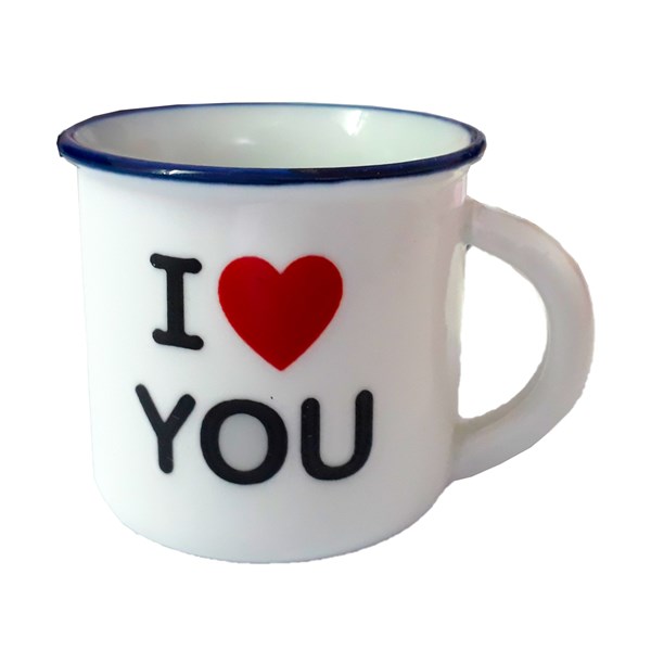 لیوان سرامیکی مدل I LOVE YOU مجموعه دو عددی