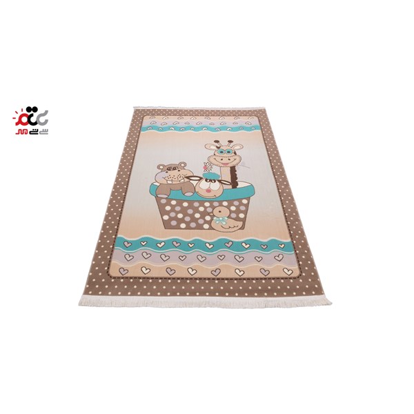 فرش ماشینی دنیای فرش گل برجسته کد 305 زمینه کرم
