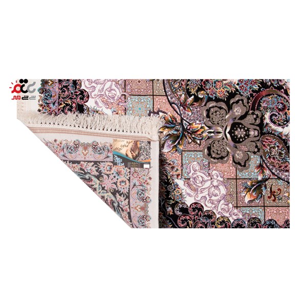 فرش ماشینی دنیای فرش طرح حریر زمینه کرم