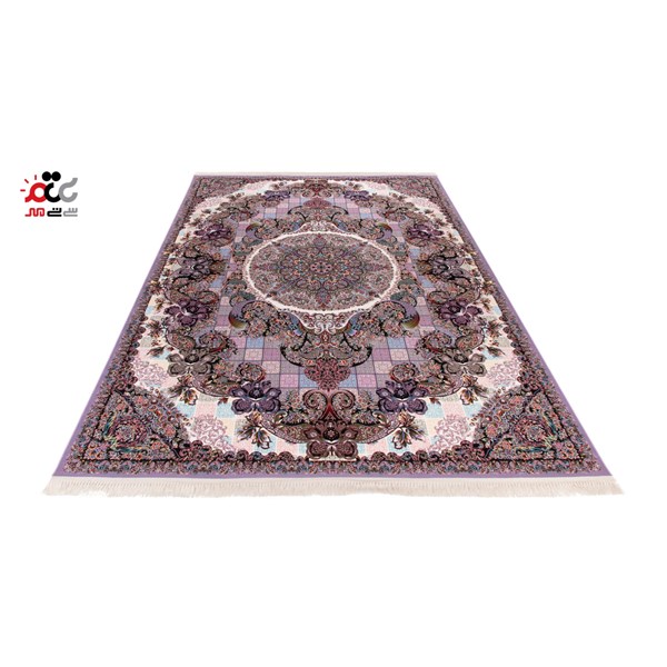فرش ماشینی دنیای فرش طرح حریر زمینه یاسی