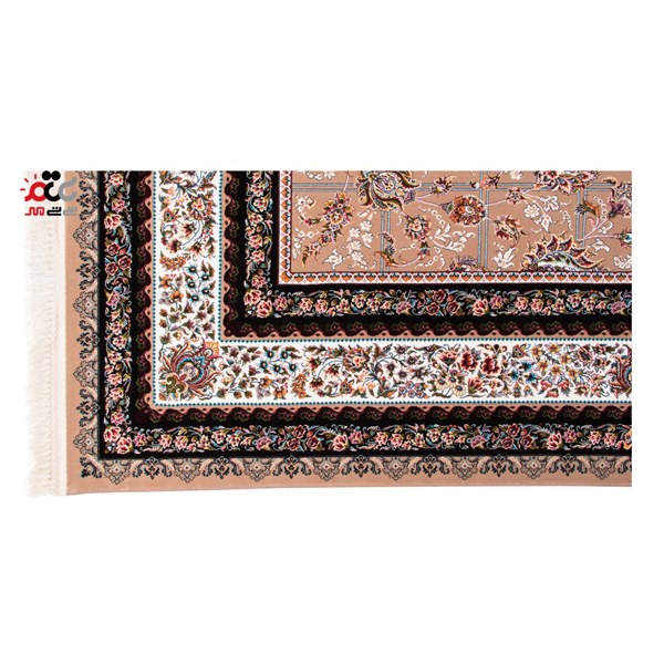 فرش ماشینی دنیای فرش طرح کرشمه زمینه نسکافه ای