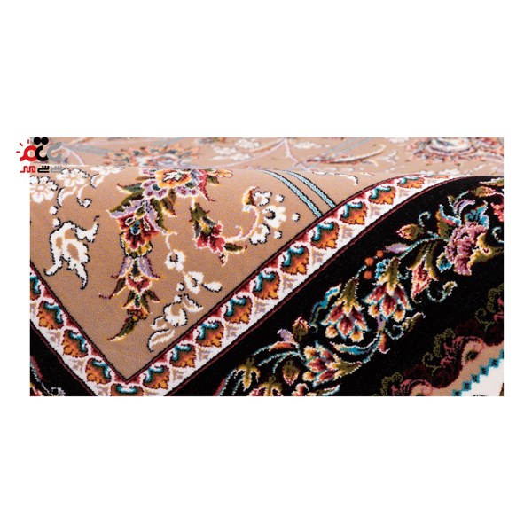 فرش ماشینی دنیای فرش طرح کرشمه زمینه نسکافه ای