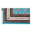فرش ماشینی دنیای فرش طرح کرشمه رنگ زمینه آبی