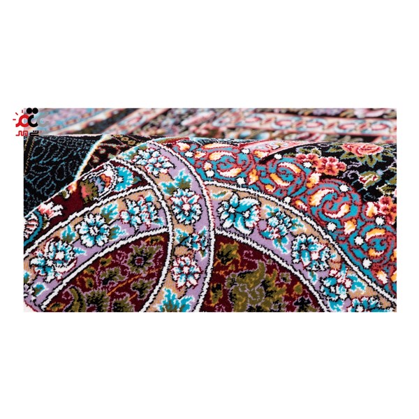 فرش ماشینی دنیای فرش طرح مهرنوش زمینه آبی