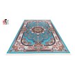 فرش ماشینی دنیای فرش طرح نسترن زمینه آبی