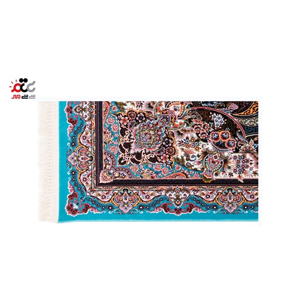 فرش ماشینی دنیای فرش طرح پرهام زمینه آبی