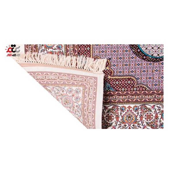 فرش ماشینی دنیای فرش طرح ساینار ماهی زمینه کرم