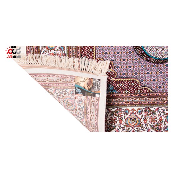 فرش ماشینی دنیای فرش طرح ساینار ماهی زمینه کرم