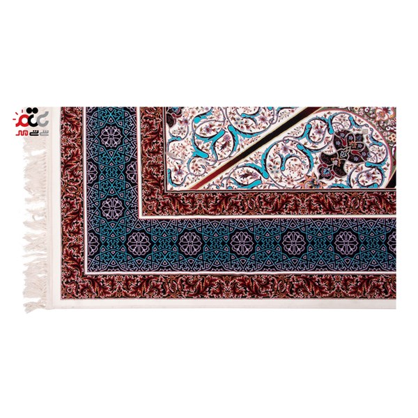 فرش ماشینی دنیای فرش طرح ستایش زمینه کرم