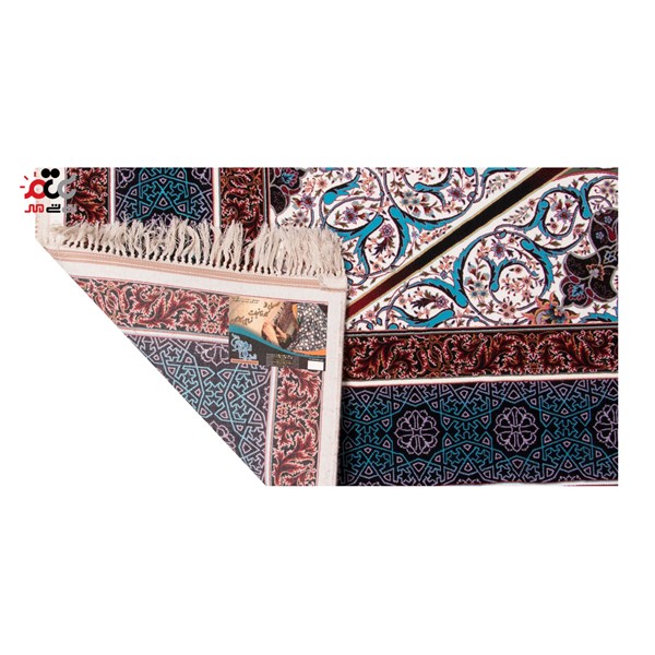 فرش ماشینی دنیای فرش طرح ستایش زمینه کرم