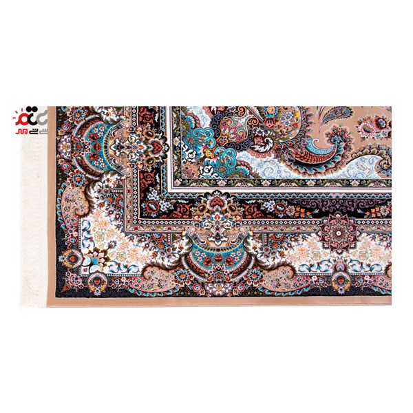 فرش ماشینی دنیای فرش طرح 43 زمینه گردویی