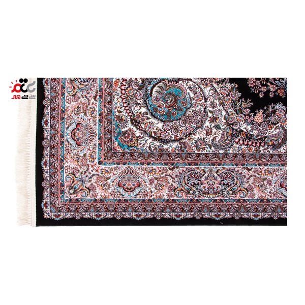 فرش ماشینی دنیای فرش طرح 44 زمینه سورمه ای