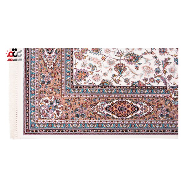 فرش ماشینی دنیای فرش طرح افشان گلریز رنگ زمینه کرم
