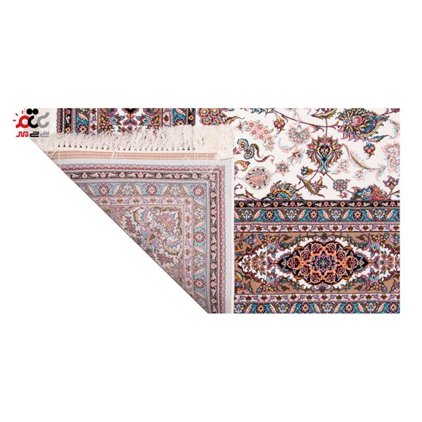 فرش ماشینی دنیای فرش طرح افشان گلریز رنگ زمینه کرم
