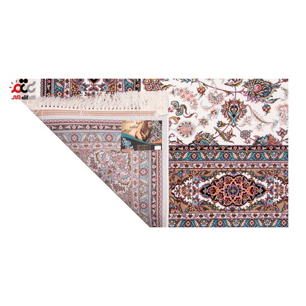 فرش ماشینی دنیای فرش طرح افشان گلریز رنگ زمینه کرم