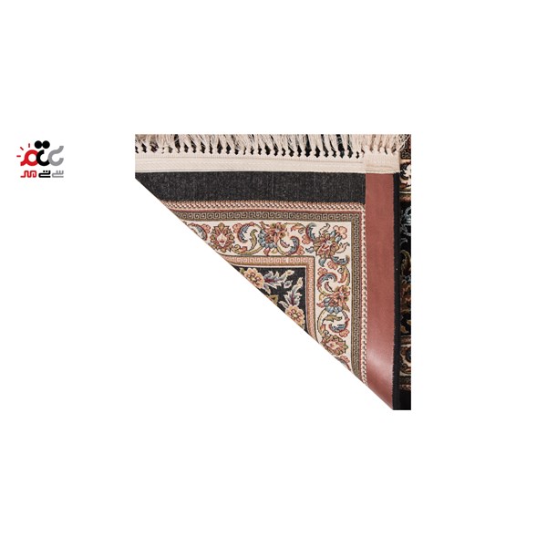 فرش ماشینی دنیای فرش طرح آراز  رنگ زمینه سرمه ای