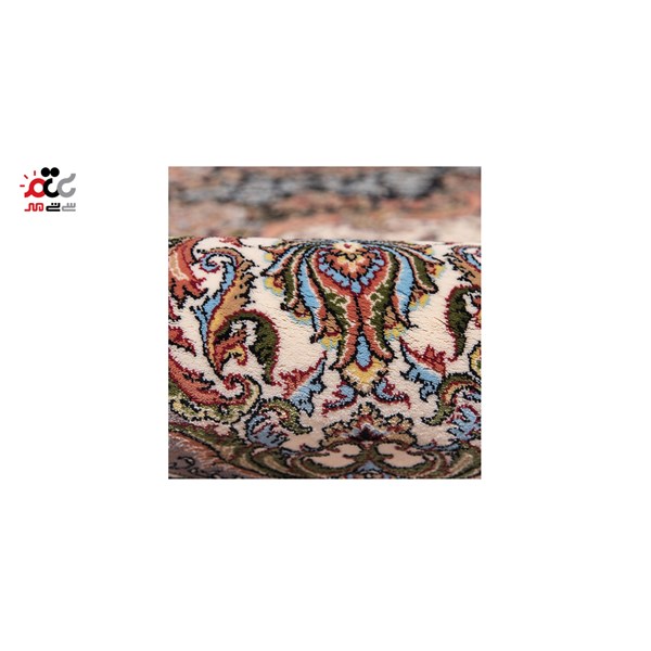 فرش ماشینی دنیای فرش طرح برکت رنگ زمینه سرمه ای