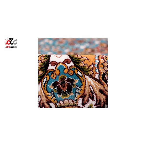 فرش ماشینی دنیای فرش طرح چیچک رنگ زمینه آبی