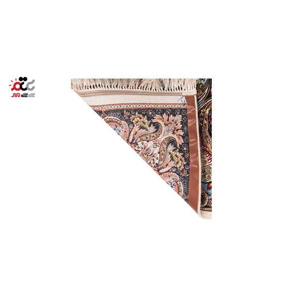 فرش ماشینی دنیای فرش طرح چیچک رنگ زمینه کرم