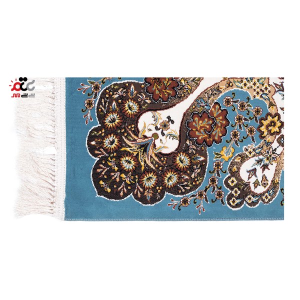 فرش ماشینی دنیای فرش طرح الی رنگ زمینه آبی
