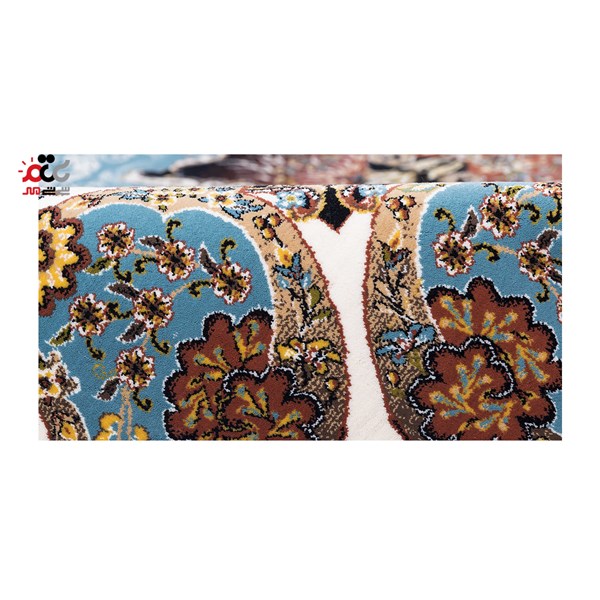 فرش ماشینی دنیای فرش طرح الی رنگ زمینه آبی