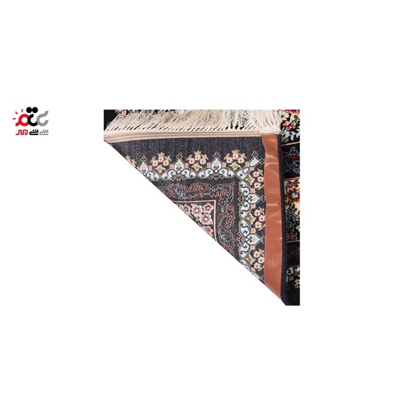 فرش ماشینی دنیای فرش طرح عرفان رنگ زمینه سورمه ای