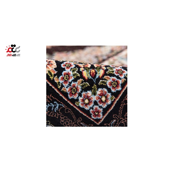 فرش ماشینی دنیای فرش طرح عرفان رنگ زمینه سورمه ای