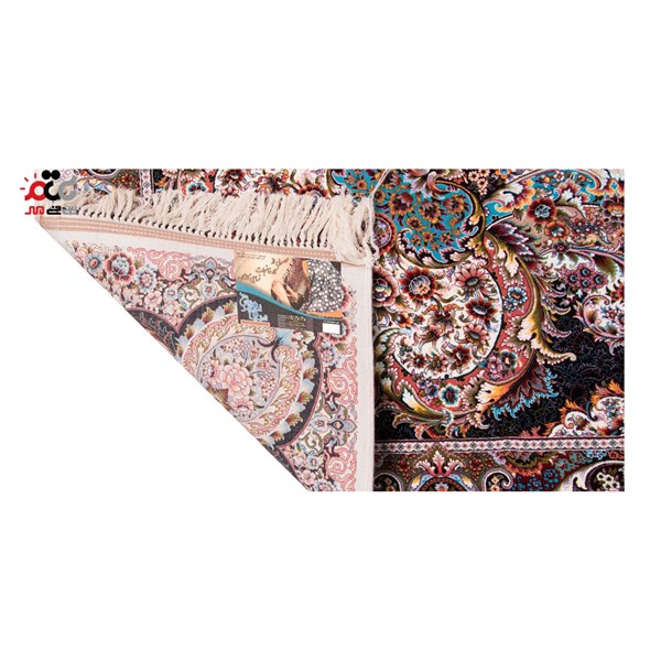فرش ماشینی دنیای فرش طرح ماهور زمینه کرم