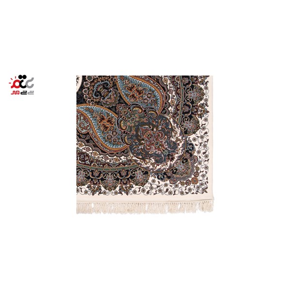 فرش ماشینی دنیای فرش طرح روژان رنگ زمینه کرم