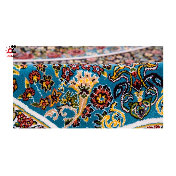فرش ماشینی دنیای فرش طرح تماشا رنگ زمینه کرم
