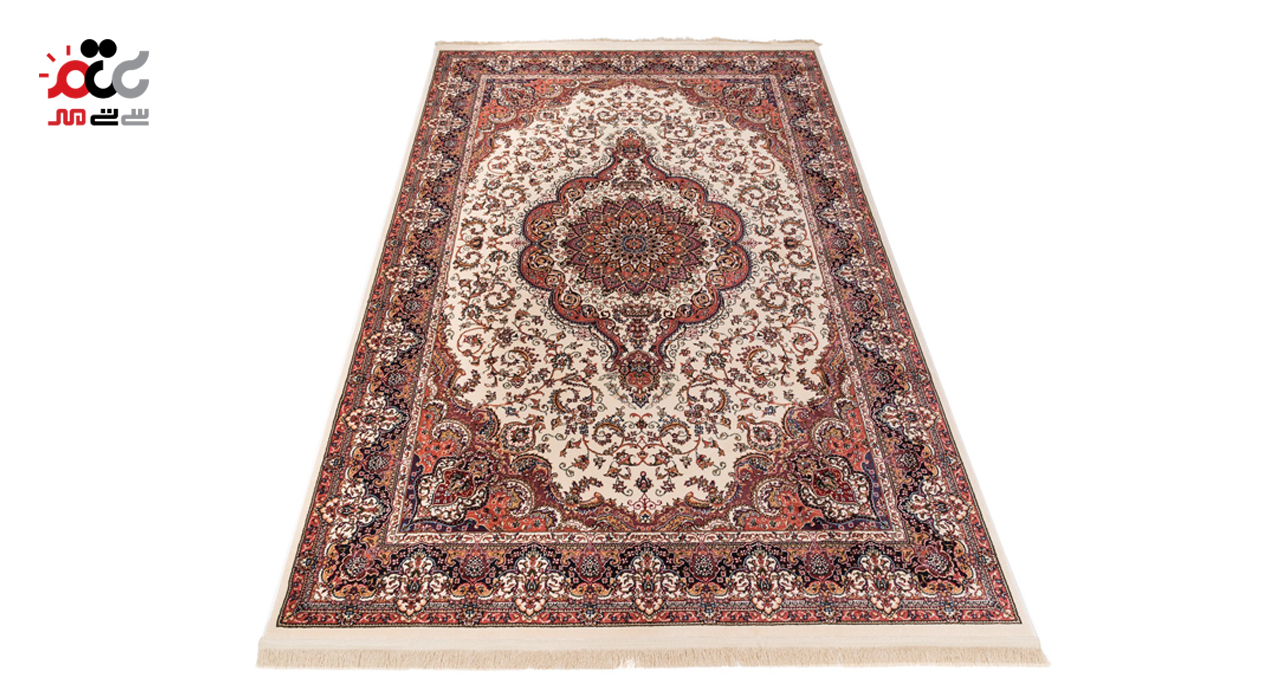 گبه ماشینی دنیای فرش کد 543K زمینه کرم