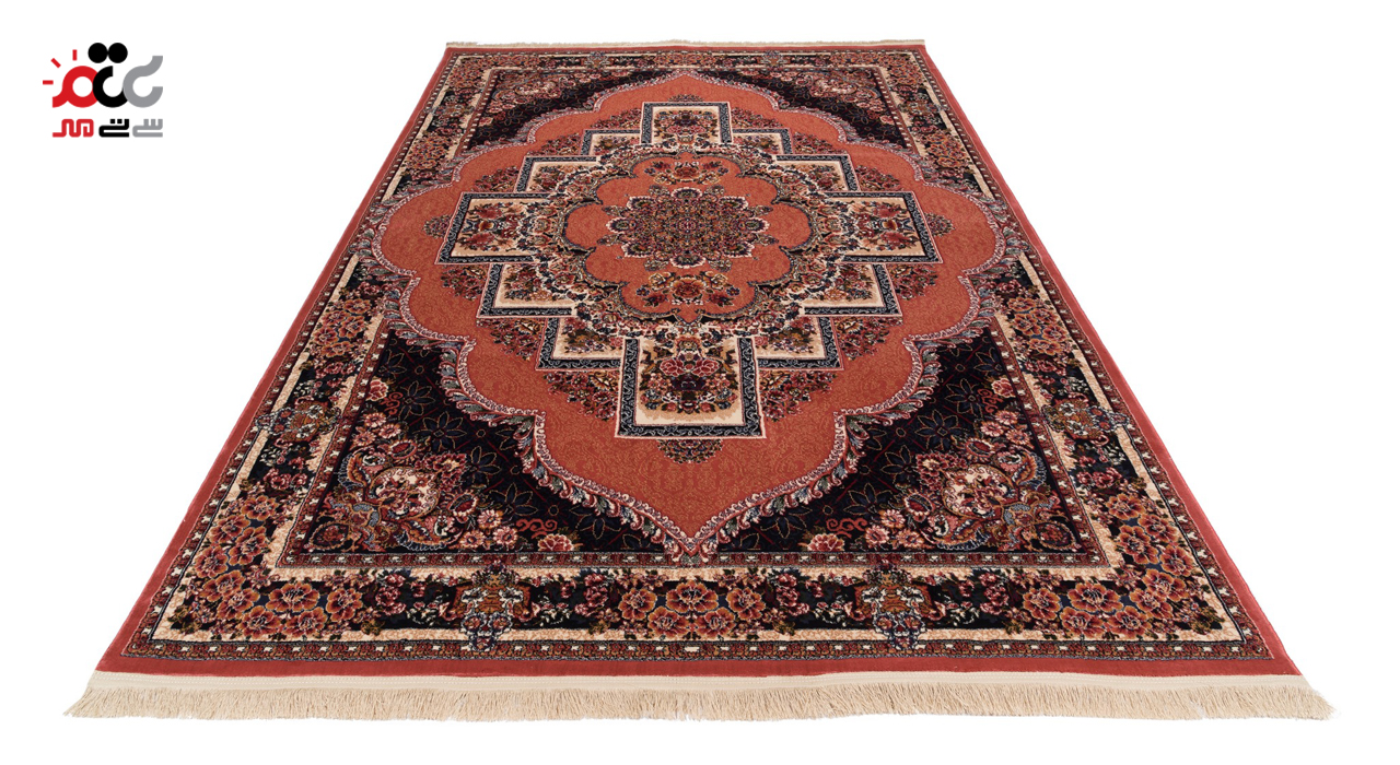 گبه ماشینی دنیای فرش کد 546G زمینه گلبهی