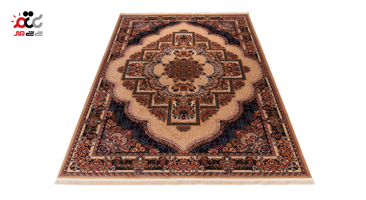 گبه ماشینی دنیای فرش کد 546GE زمینه بژ